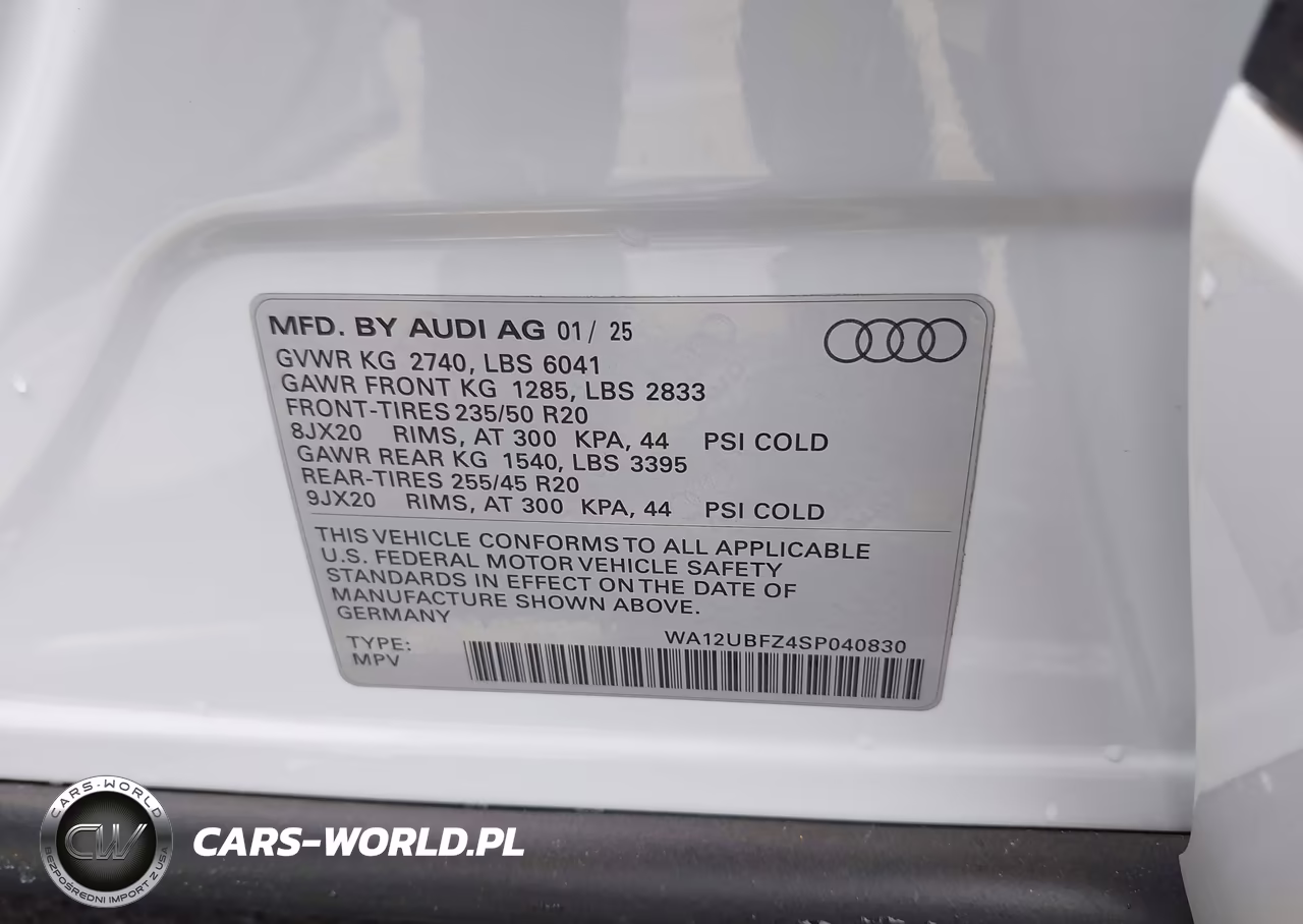 2025 Audi Q4 Sportback E-Tron Premium 55 Quattro VIN:WA12UBFZ4SP040830 - 9