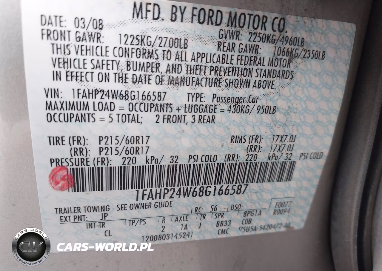 2008 Ford Taurus Sel VIN:1FAHP24W68G166587 - 9