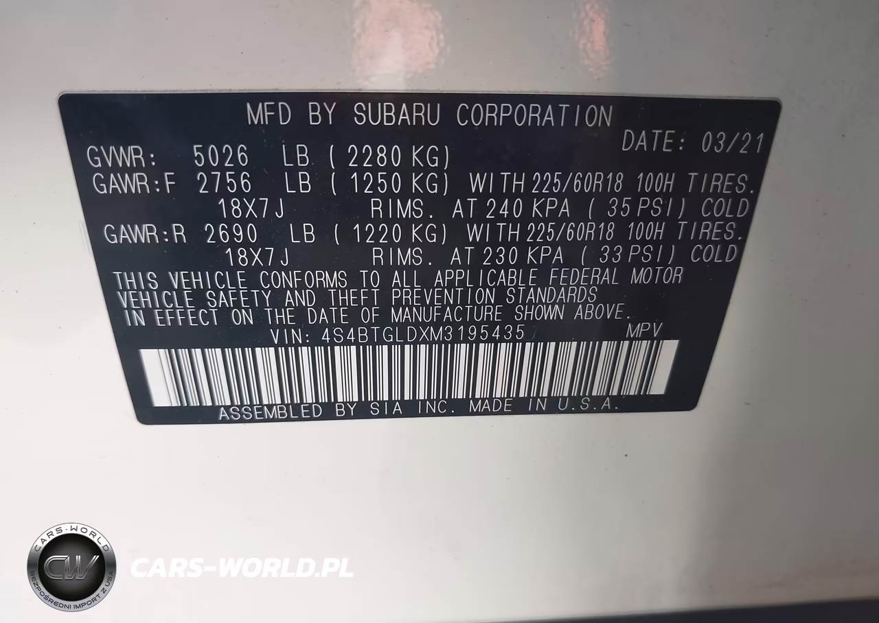 2021 Subaru Outback Onyx Edition Xt VIN:4S4BTGLDXM3195435 - 9