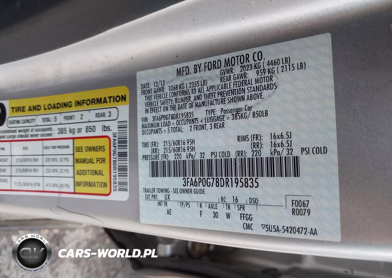 2013 Ford Fusion S VIN:3FA6P0G78DR195835 - 9