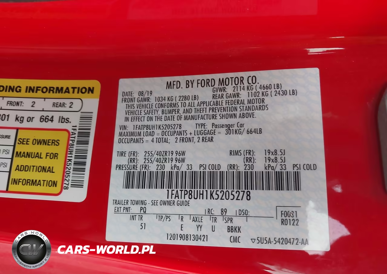 2019 Ford Mustang Ecoboost Premium VIN:1FATP8UH1K5205278 - 9
