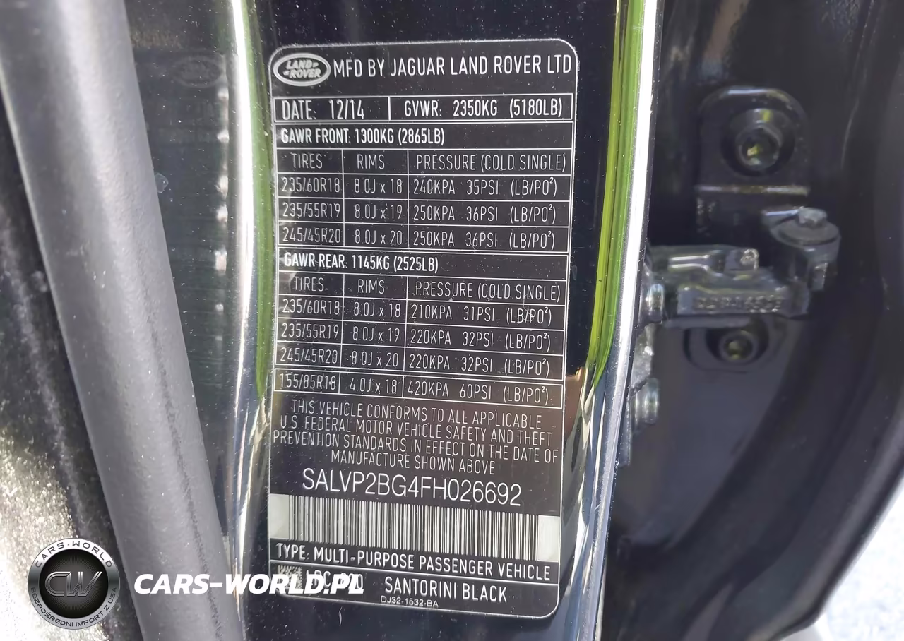 2015 Land Rover Range Rover Evoque Pure VIN:SALVP2BG4FH026692 - 9
