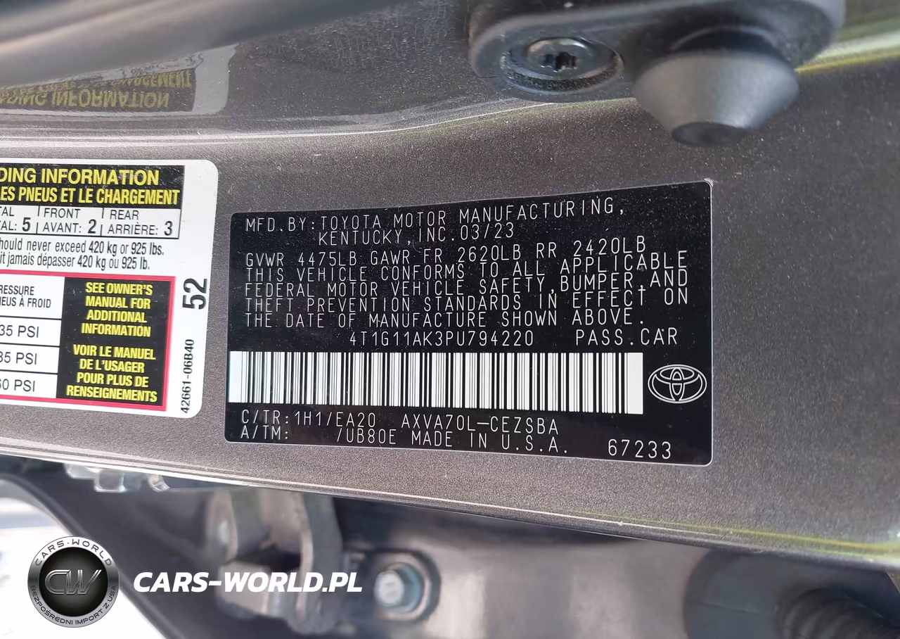 2023 Toyota Camry Se VIN:4T1G11AK3PU794220 - 9
