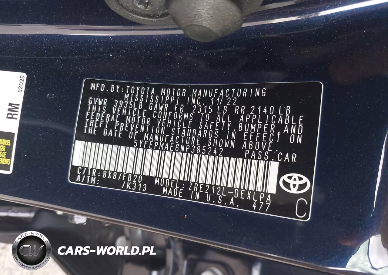 2022 Toyota Corolla Le VIN:5YFEPMAE6NP385242 - 9