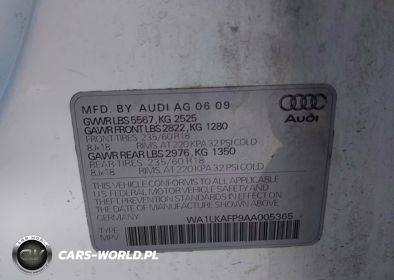 2010 Audi Q5 3.2 Premium VIN:WA1LKAFP9AA005365 - 9