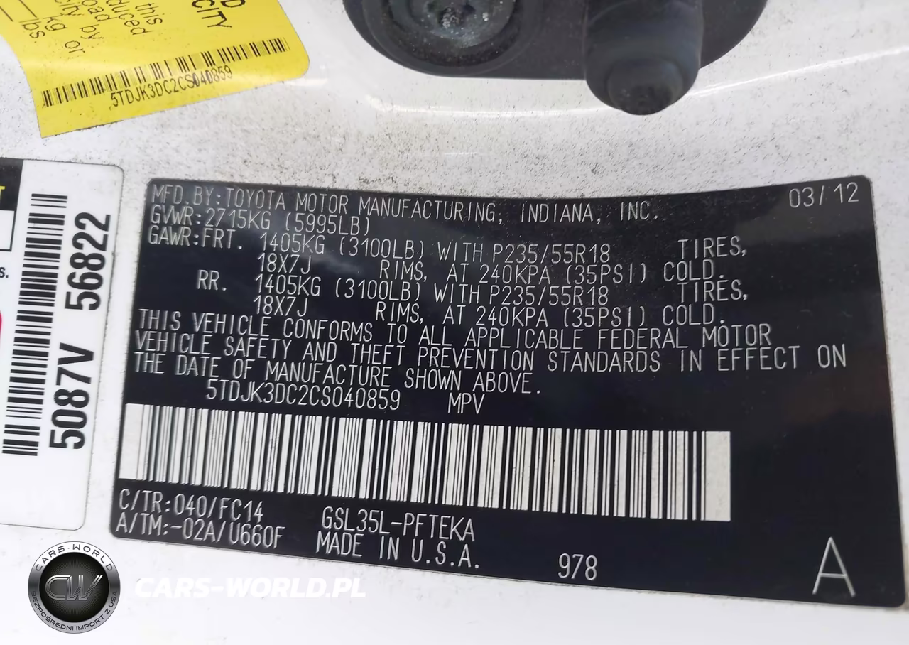 2012 Toyota Sienna Le 7 Passenger VIN:5TDJK3DC2CS040859 - 9
