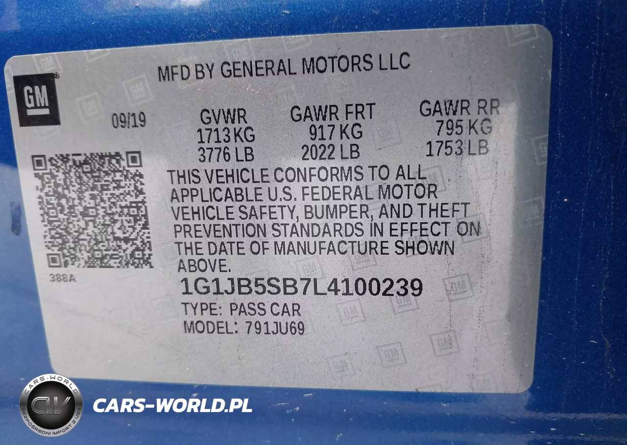 2020 Chevrolet Sonic Fwd Ls VIN:1G1JB5SB7L4100239 - 9