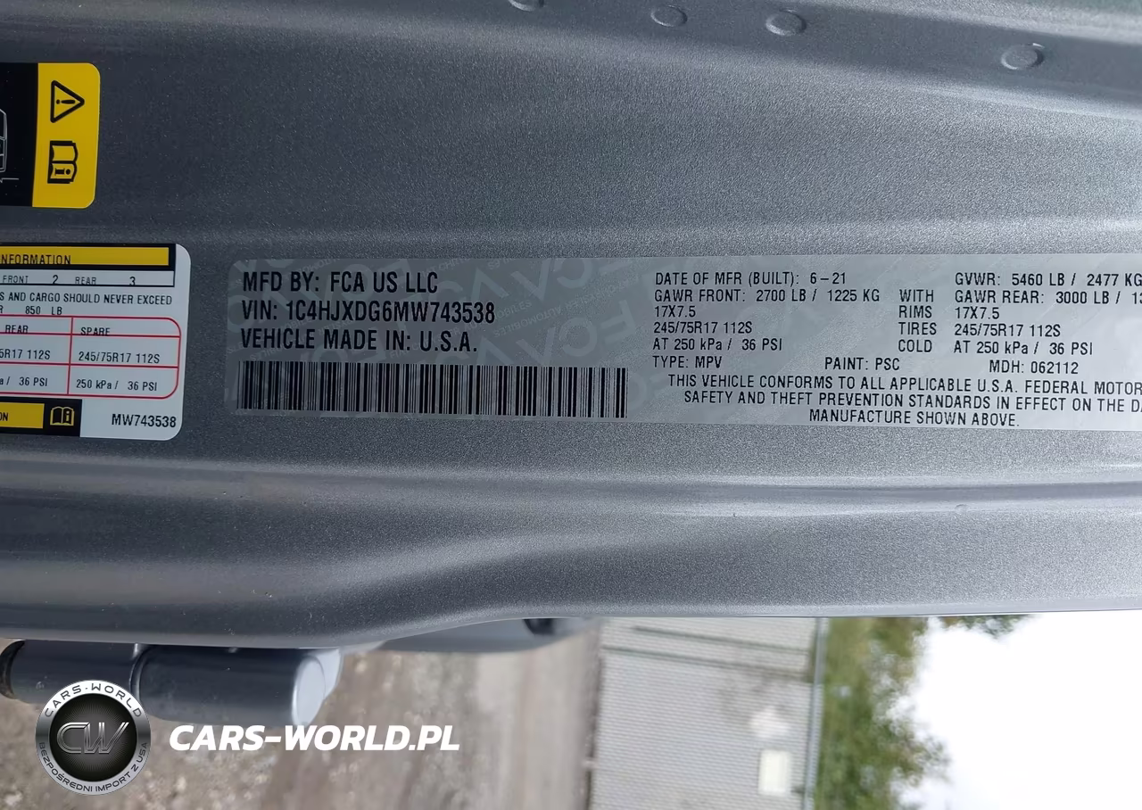 2021 Jeep Wrangler Unlimited Sport S 4X4 VIN:1C4HJXDG6MW743538 - 9