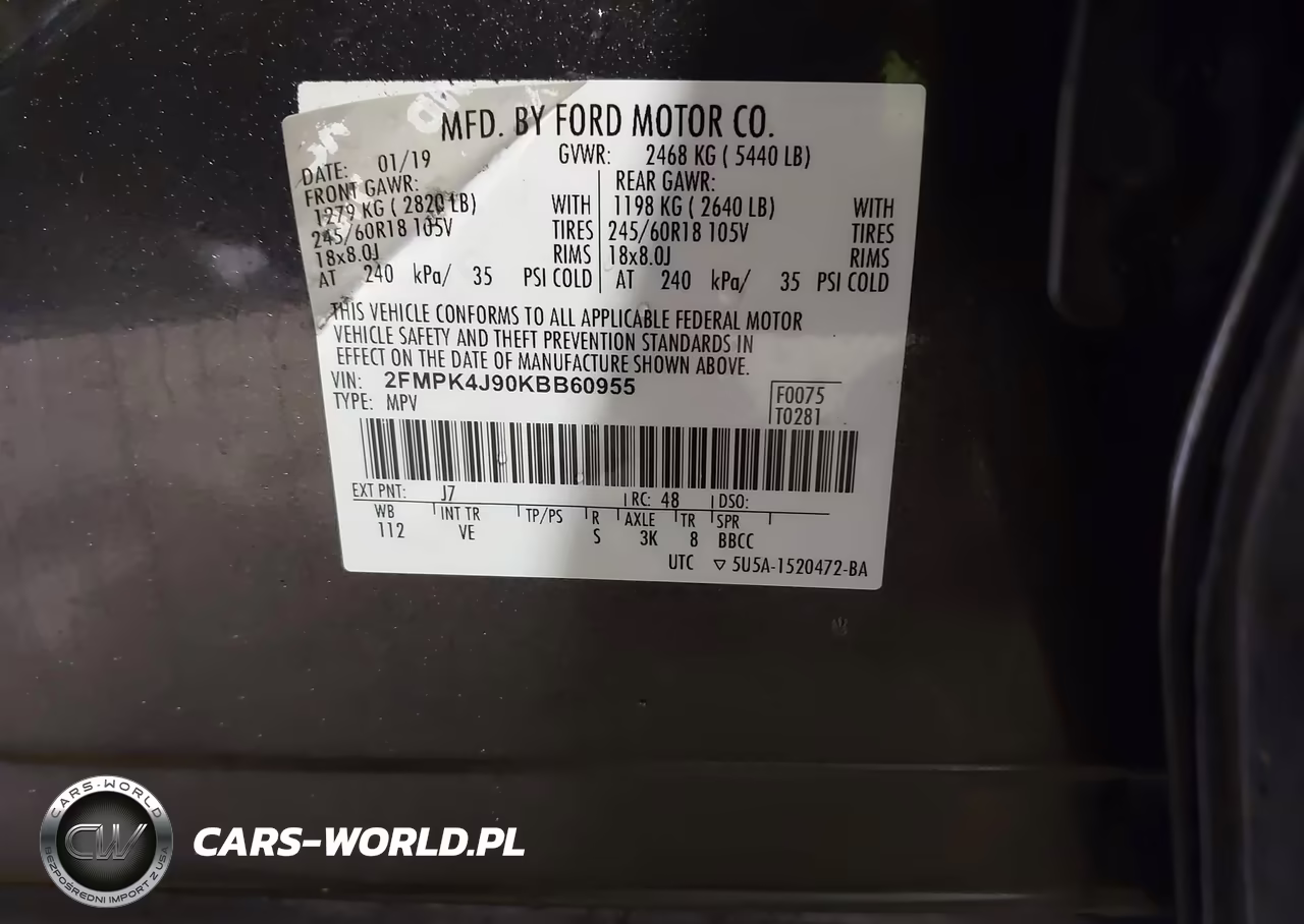 2019 Ford Edge Sel VIN:2FMPK4J90KBB60955 - 9