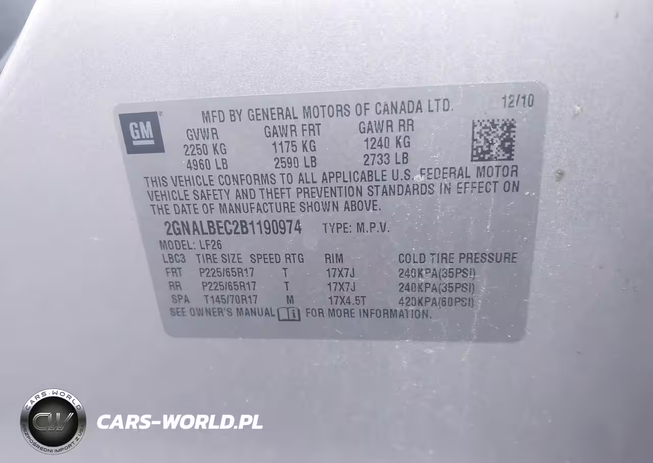 2011 Chevrolet Equinox Ls VIN:2GNALBEC2B1190974 - 9