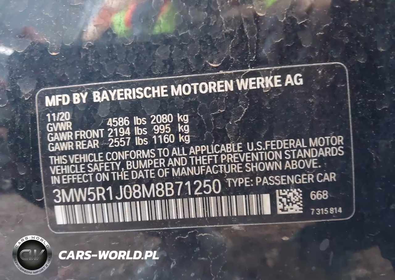 2021 BMW 330I VIN:3MW5R1J08M8B71250 - 9