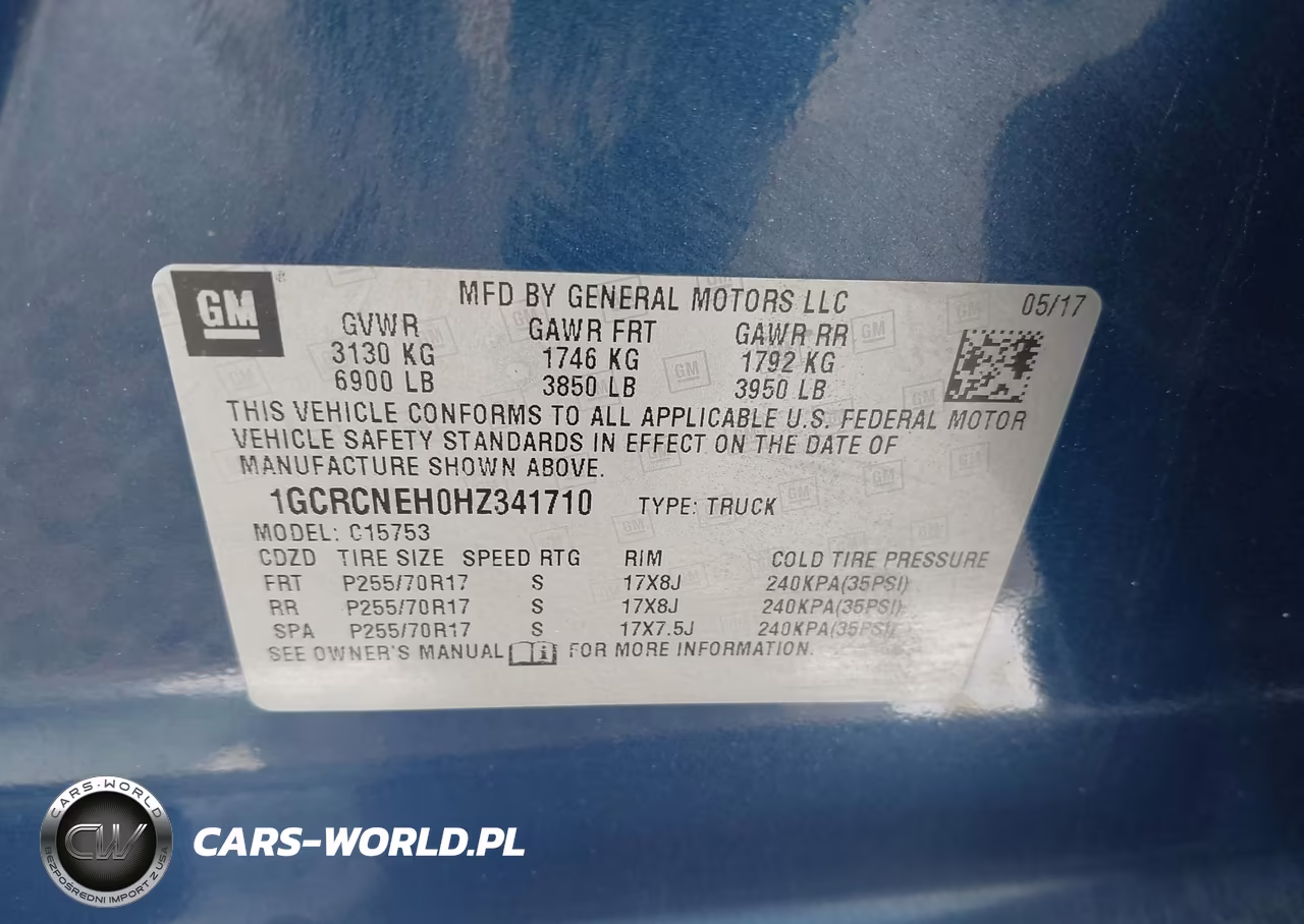 2017 Chevrolet Silverado 1500 Wt VIN:1GCRCNEH0HZ341710 - 9