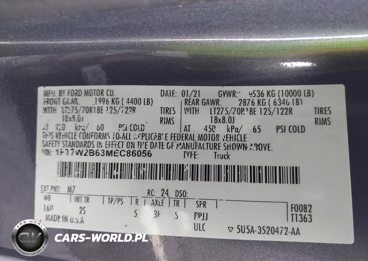 2021 Ford F-250 Xlt VIN:1FT7W2B63MEC86056 - 9