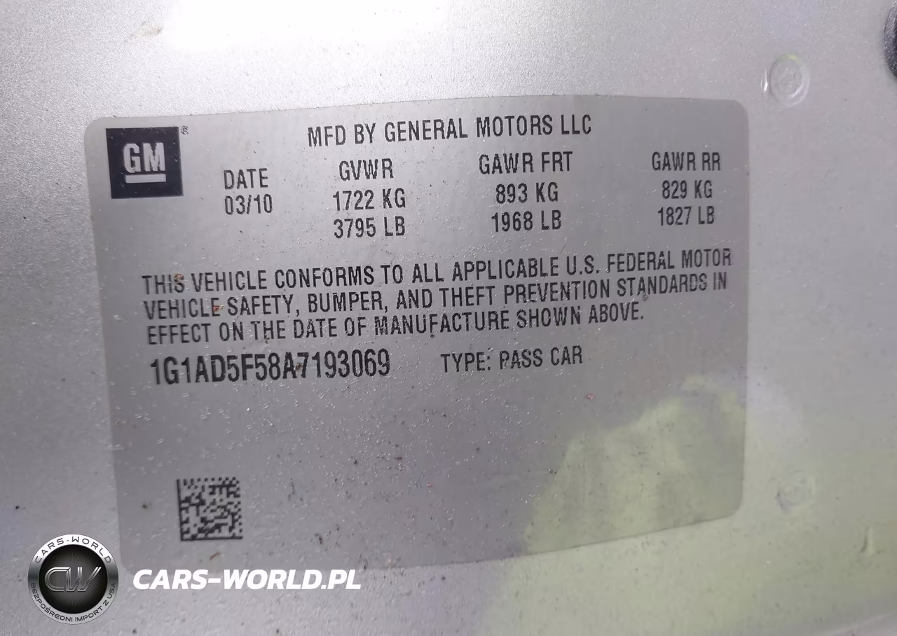 2010 Chevrolet Cobalt Lt VIN:1G1AD5F58A7193069 - 9