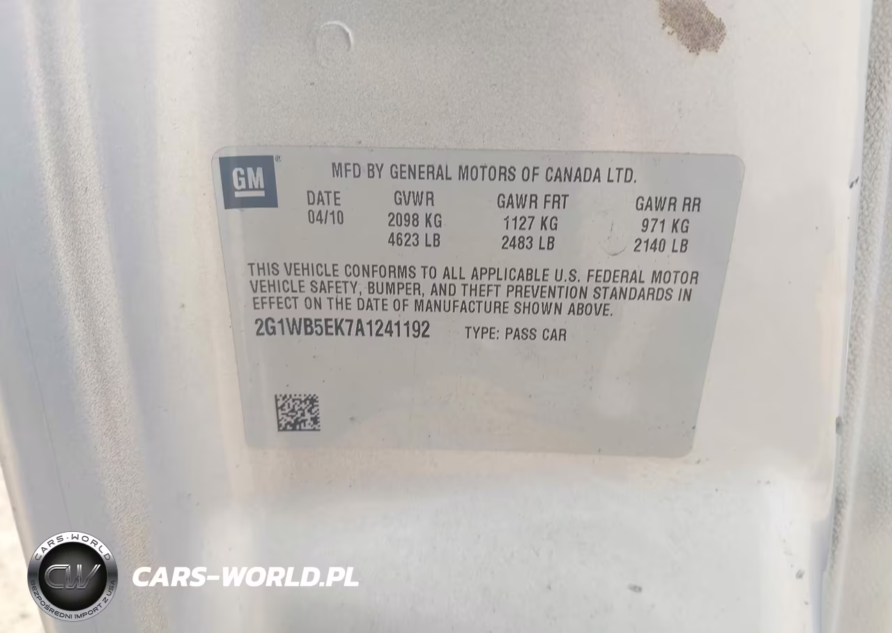 2010 Chevrolet Impala Lt VIN:2G1WB5EK7A1241192 - 9