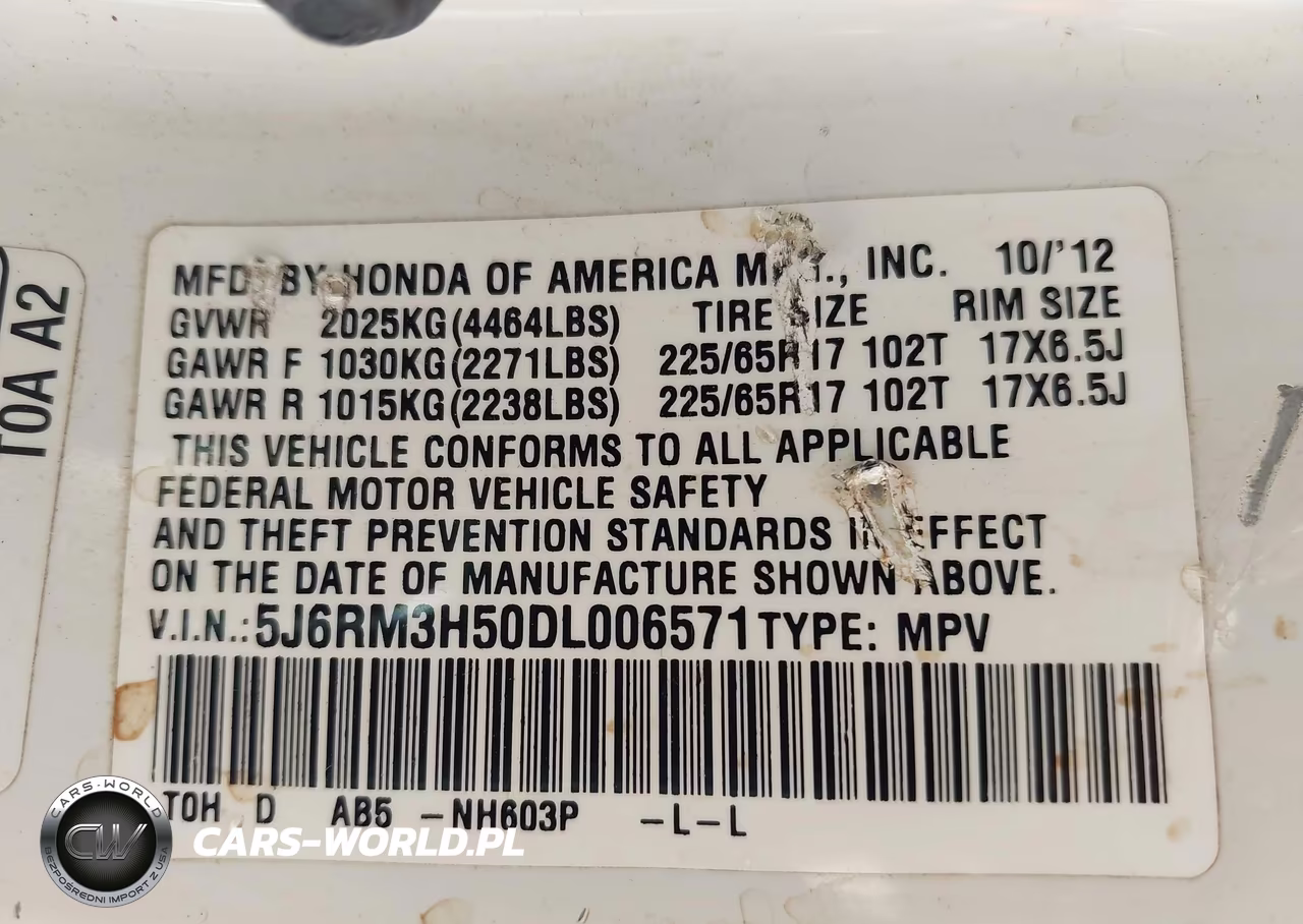 2013 Honda Cr-V Ex VIN:5J6RM3H50DL006571 - 9