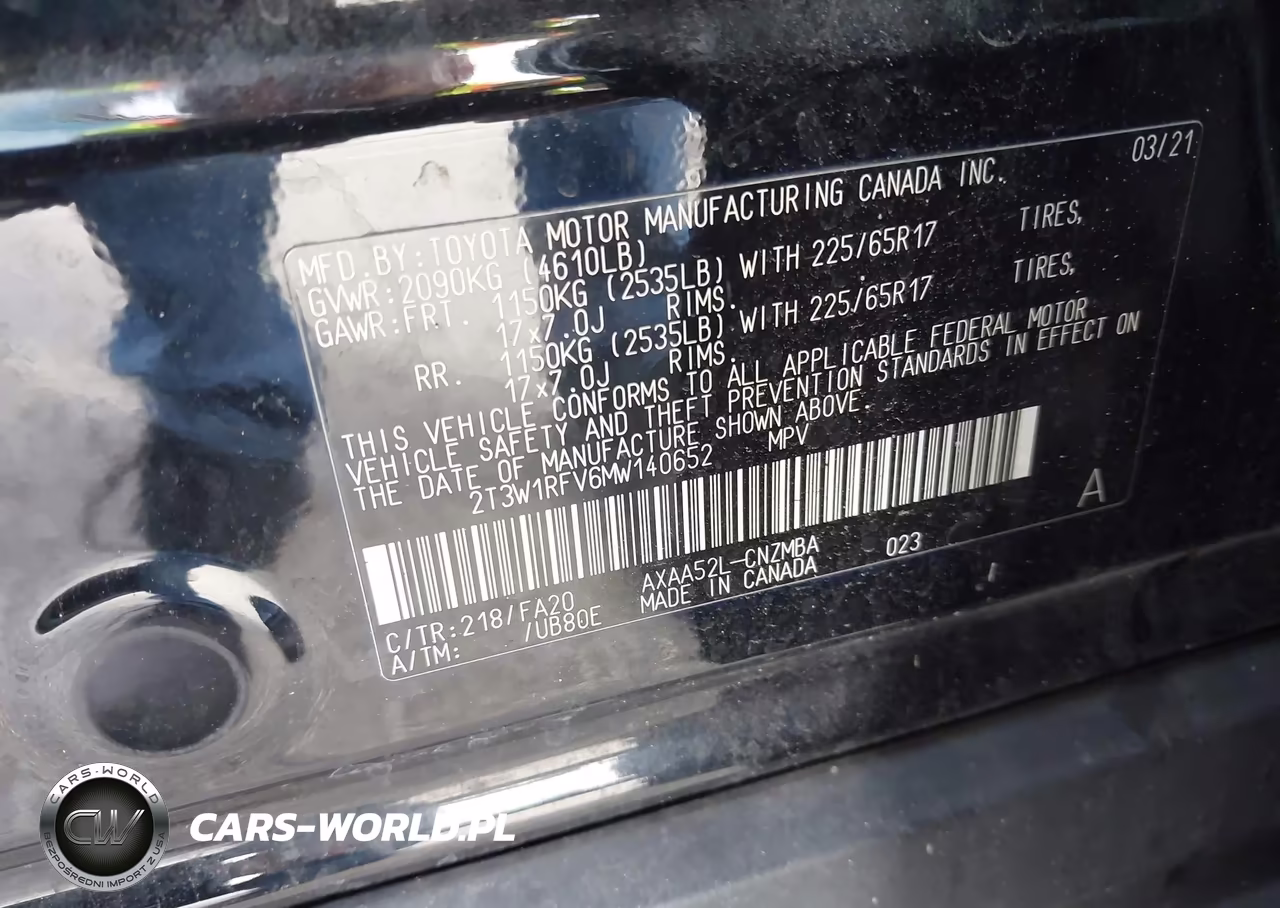 2021 Toyota Rav4 Xle VIN:2T3W1RFV6MW140652 - 9