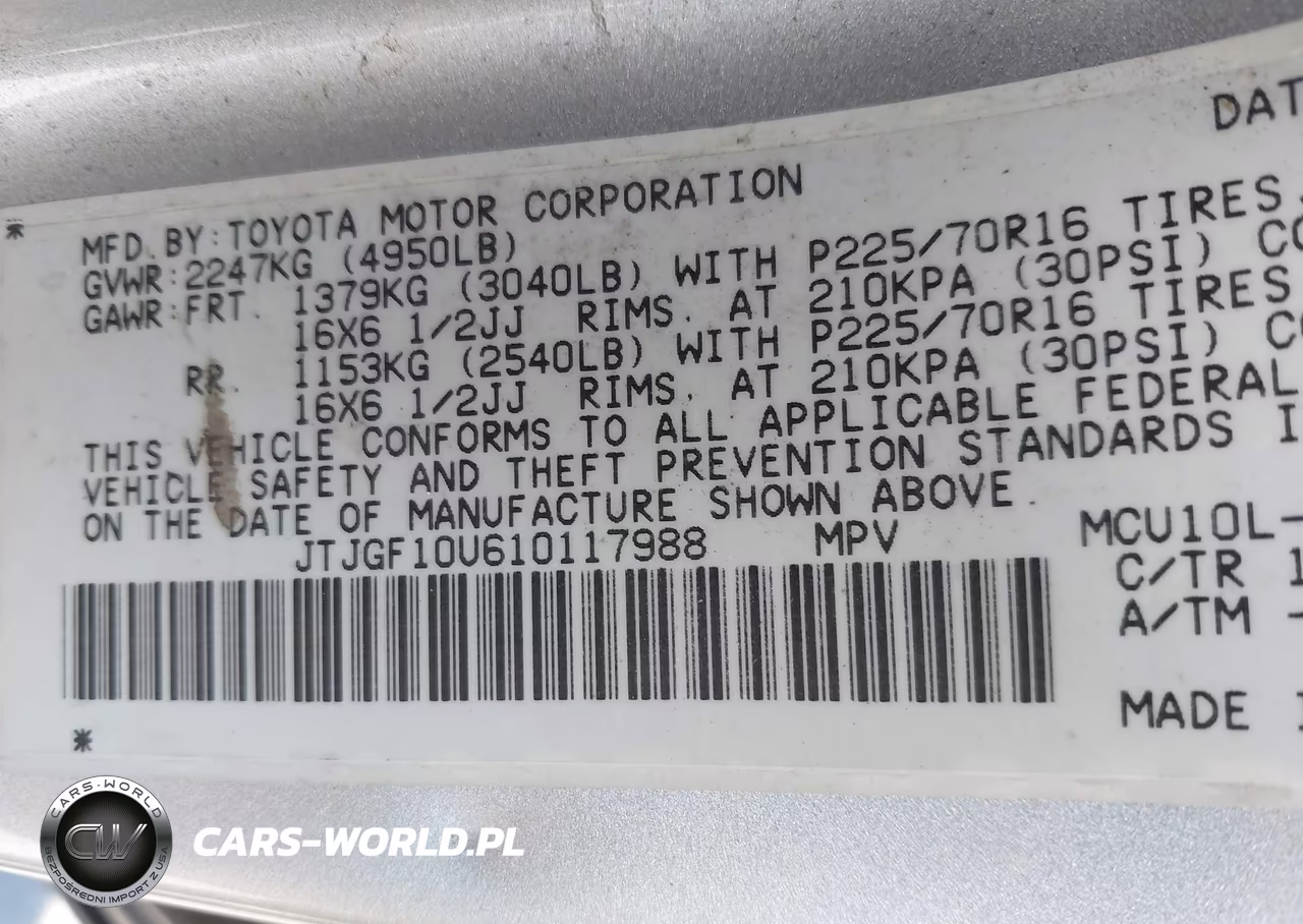 2001 Lexus Rx 300 VIN:JTJGF10U610117988 - 9