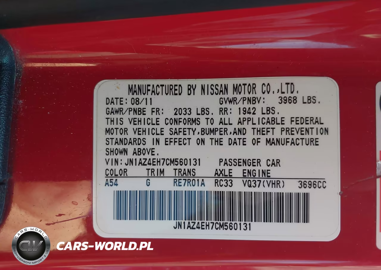 2012 Nissan 370Z Touring VIN:JN1AZ4EH7CM560131 - 9
