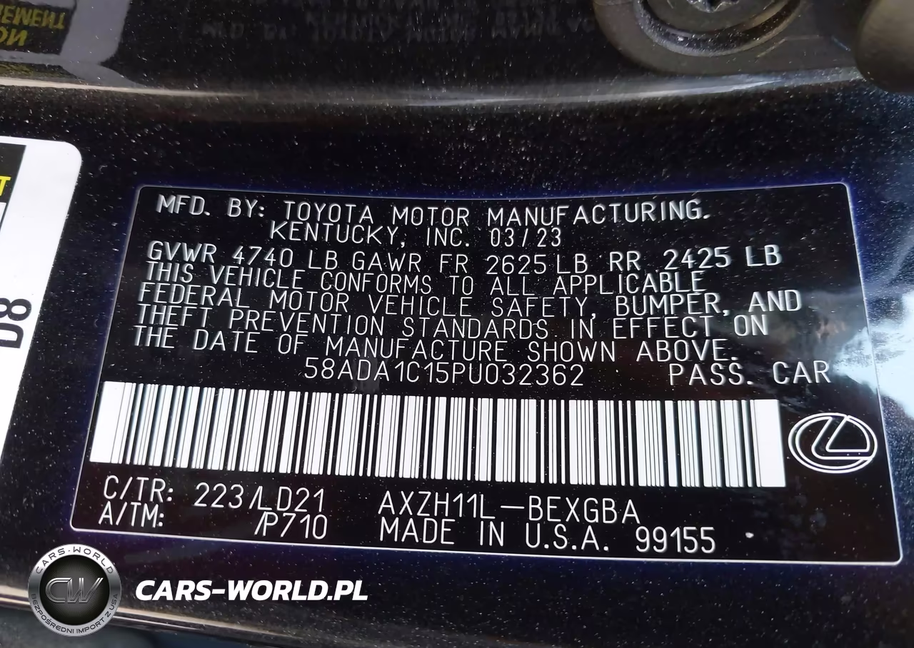 2023 Lexus Es 300H VIN:58ADA1C15PU032362 - 9