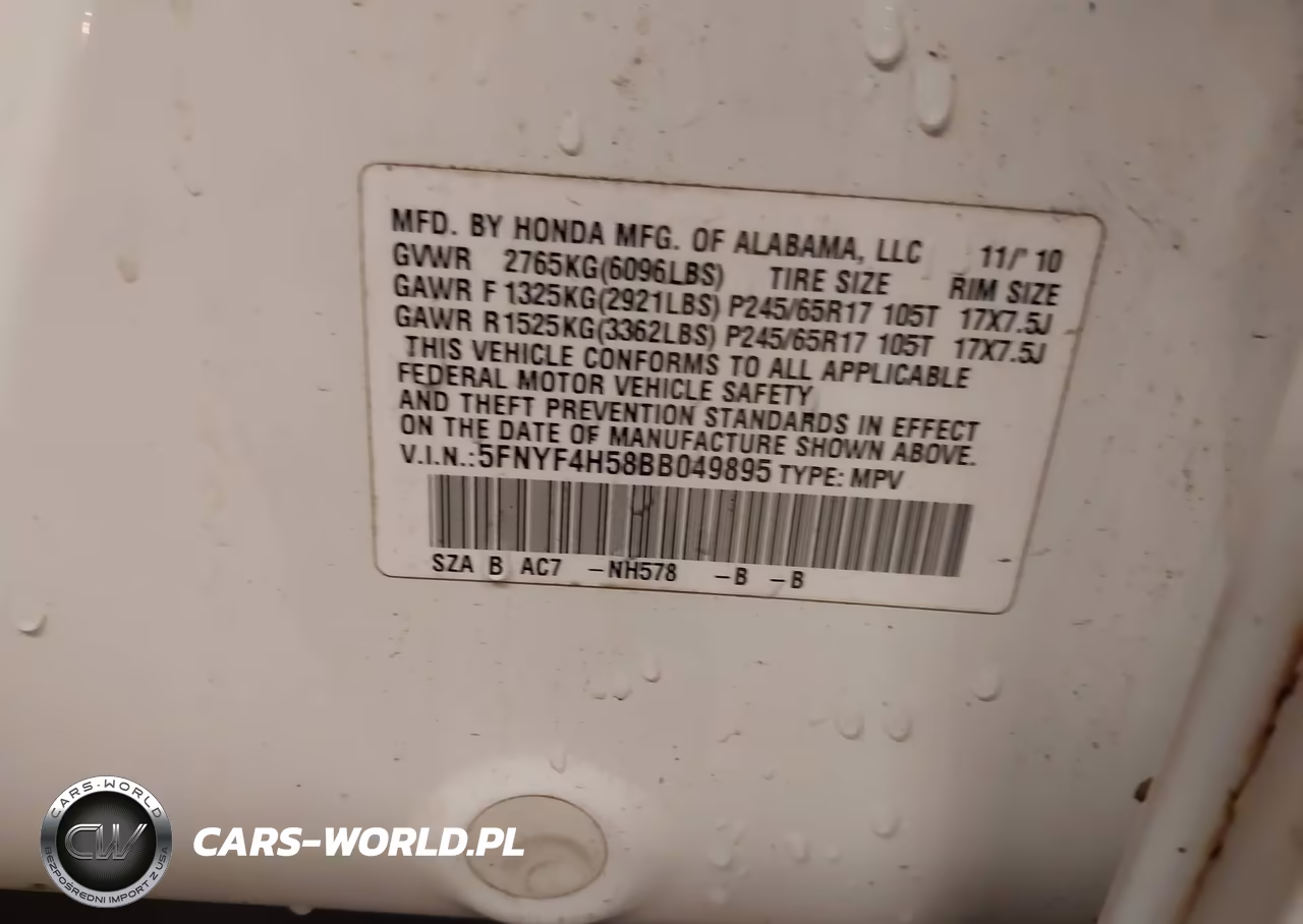 2011 Honda Pilot Exl VIN:5FNYF4H58BB049895 - 9