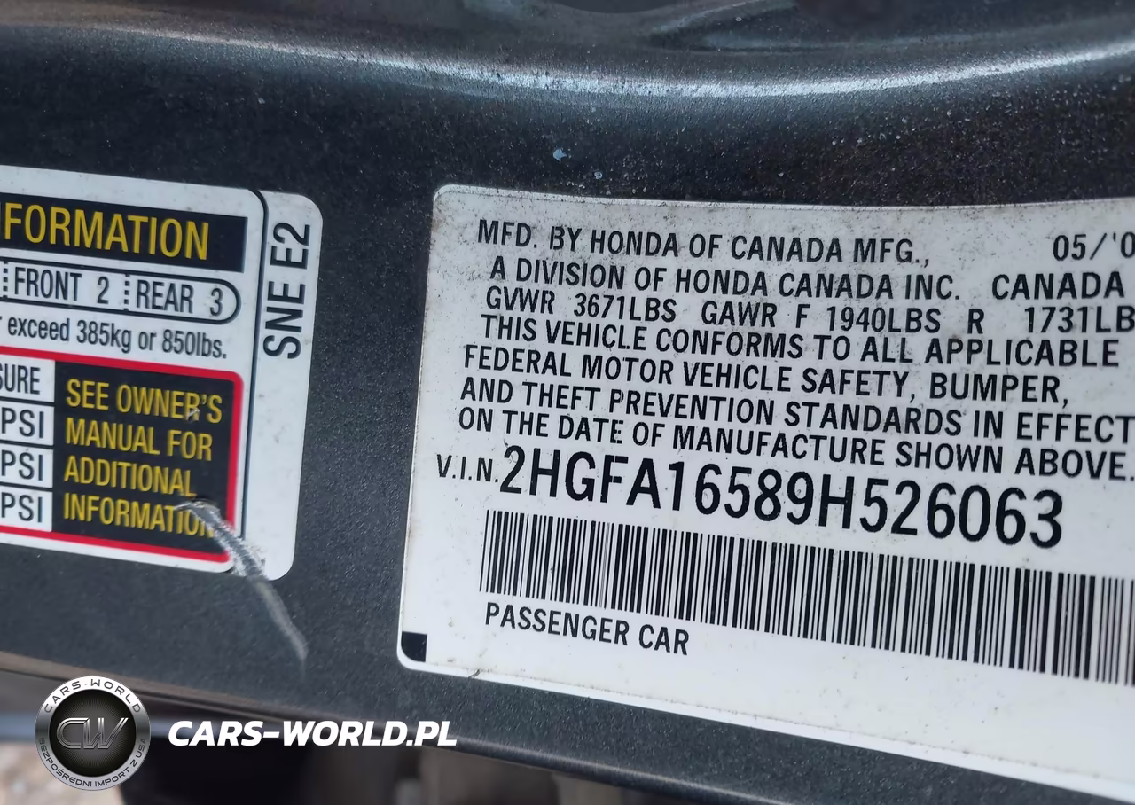 2009 Honda Civic Lx VIN:2HGFA16589H526063 - 9