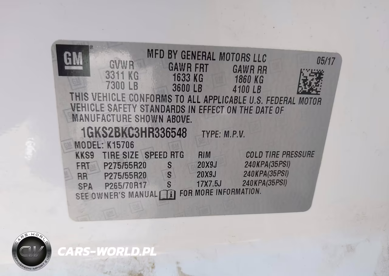2017 GMC Yukon Slt VIN:1GKS2BKC3HR336548 - 9
