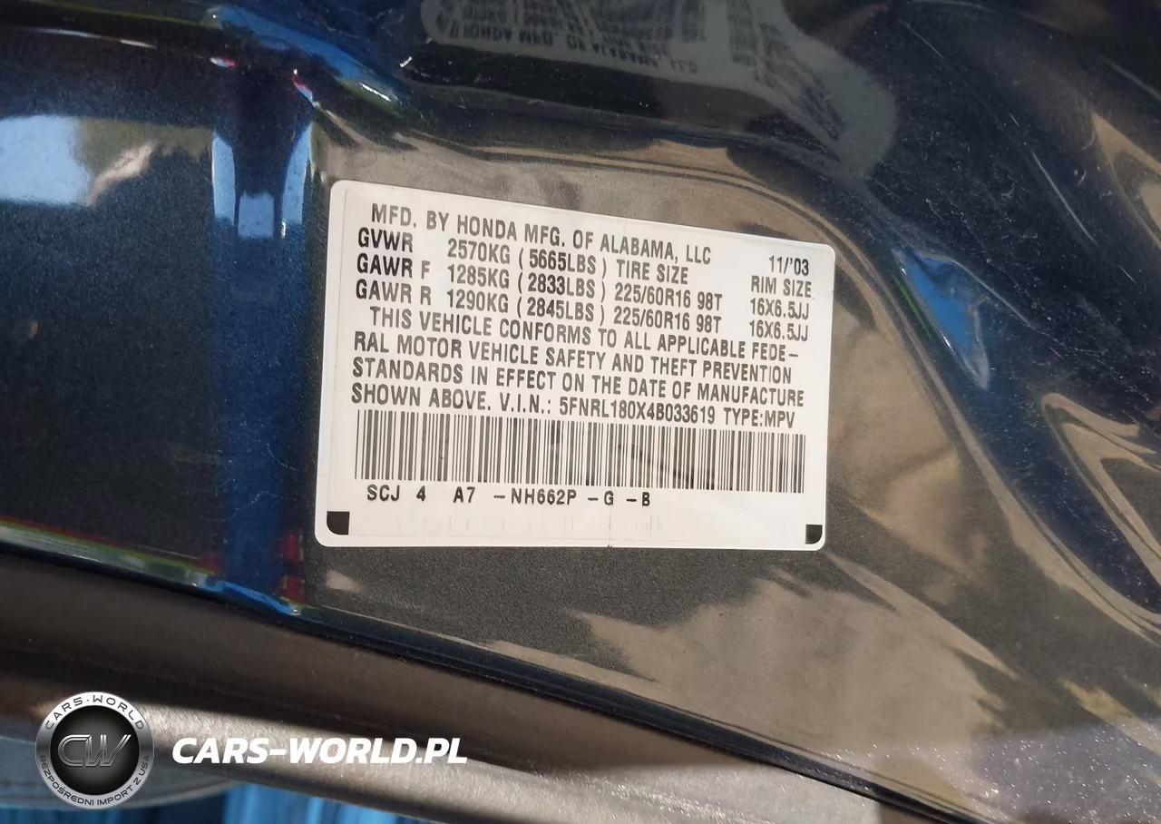 2004 Honda Odyssey Ex-L VIN:5FNRL180X4B033619 - 9
