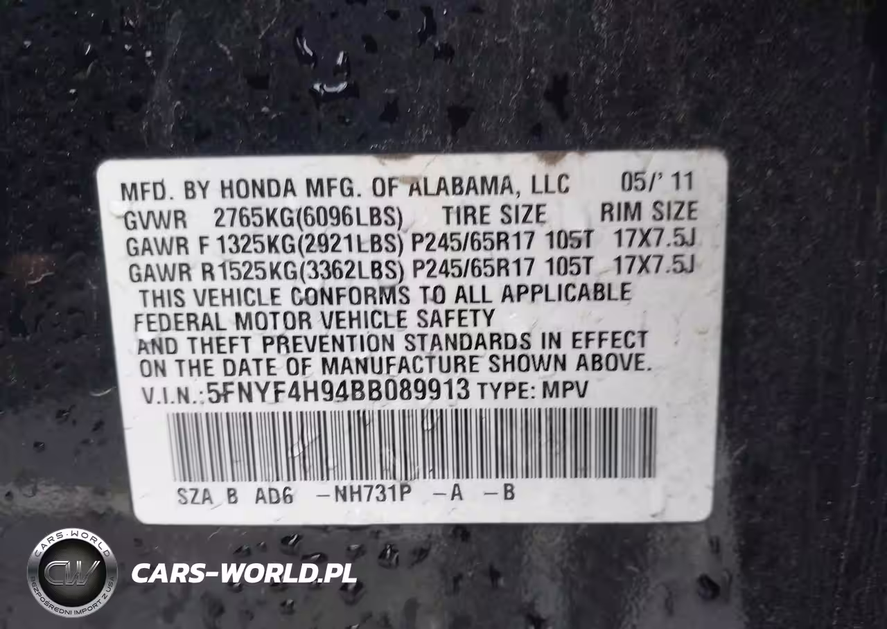 2011 Honda Pilot Touring VIN:5FNYF4H94BB089913 - 9
