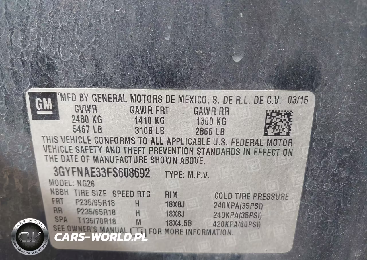 2015 Cadillac Srx Standard VIN:3GYFNAE33FS608692 - 9