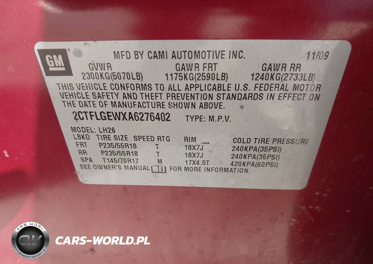 2010 GMC Terrain Slt-1 VIN:2CTFLGEWXA6276402 - 9
