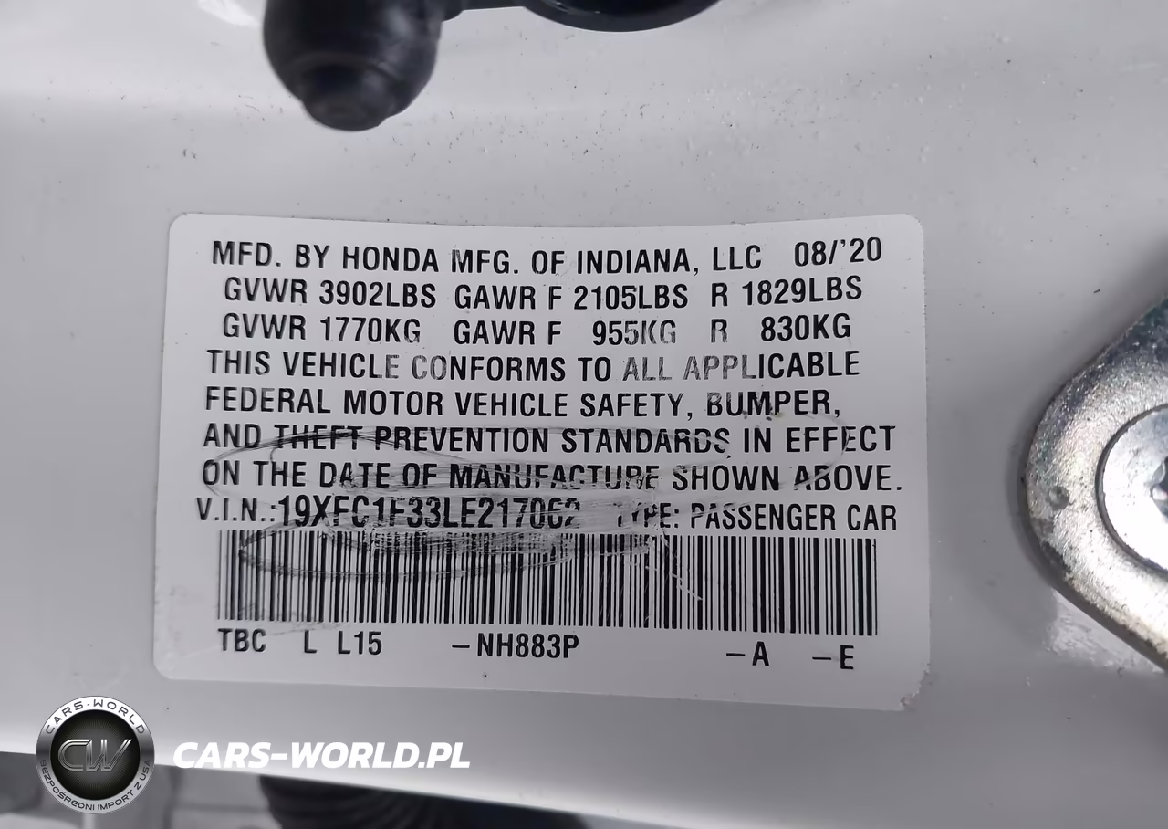 2020 Honda Civic Ex VIN:19XFC1F33LE217062 - 9