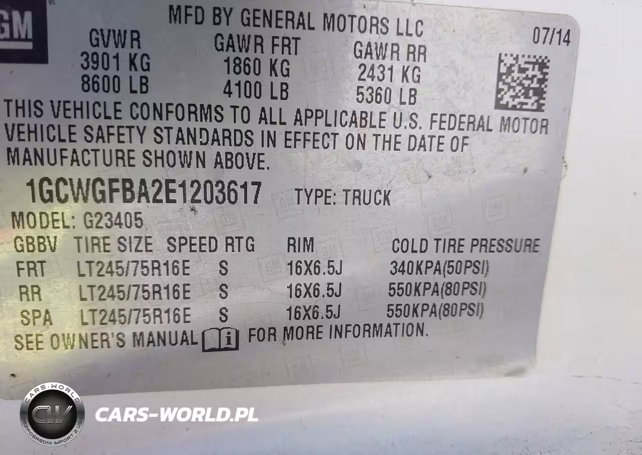 2014 Chevrolet Express 2500 Work Van VIN:1GCWGFBA2E1203617 - 9