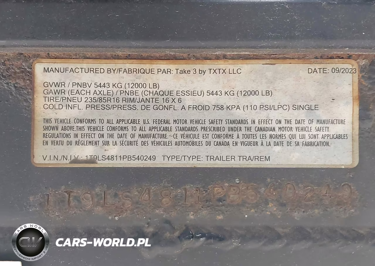 2023 Take 3 Trailers Inc Unknown VIN:1T9LS4811PB540249 - 8