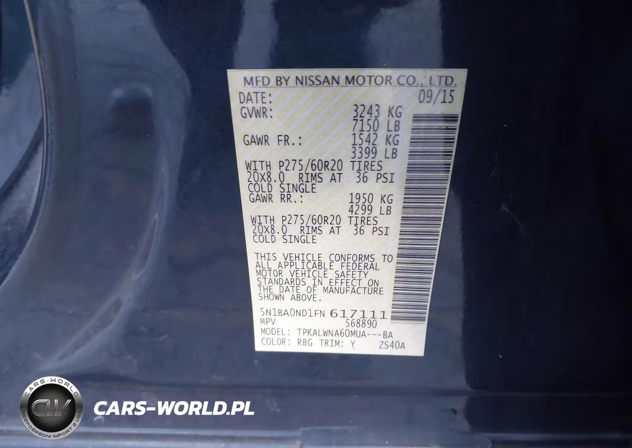 2015 Nissan Armada Platinum VIN:5N1BA0ND1FN617111 - 9