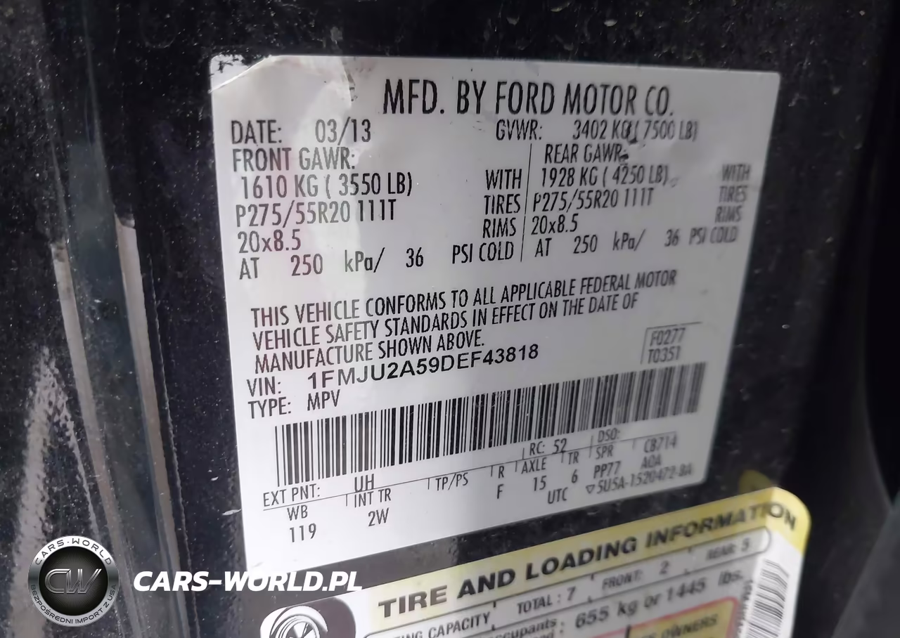 2013 Ford Expedition Limited VIN:1FMJU2A59DEF43818 - 9