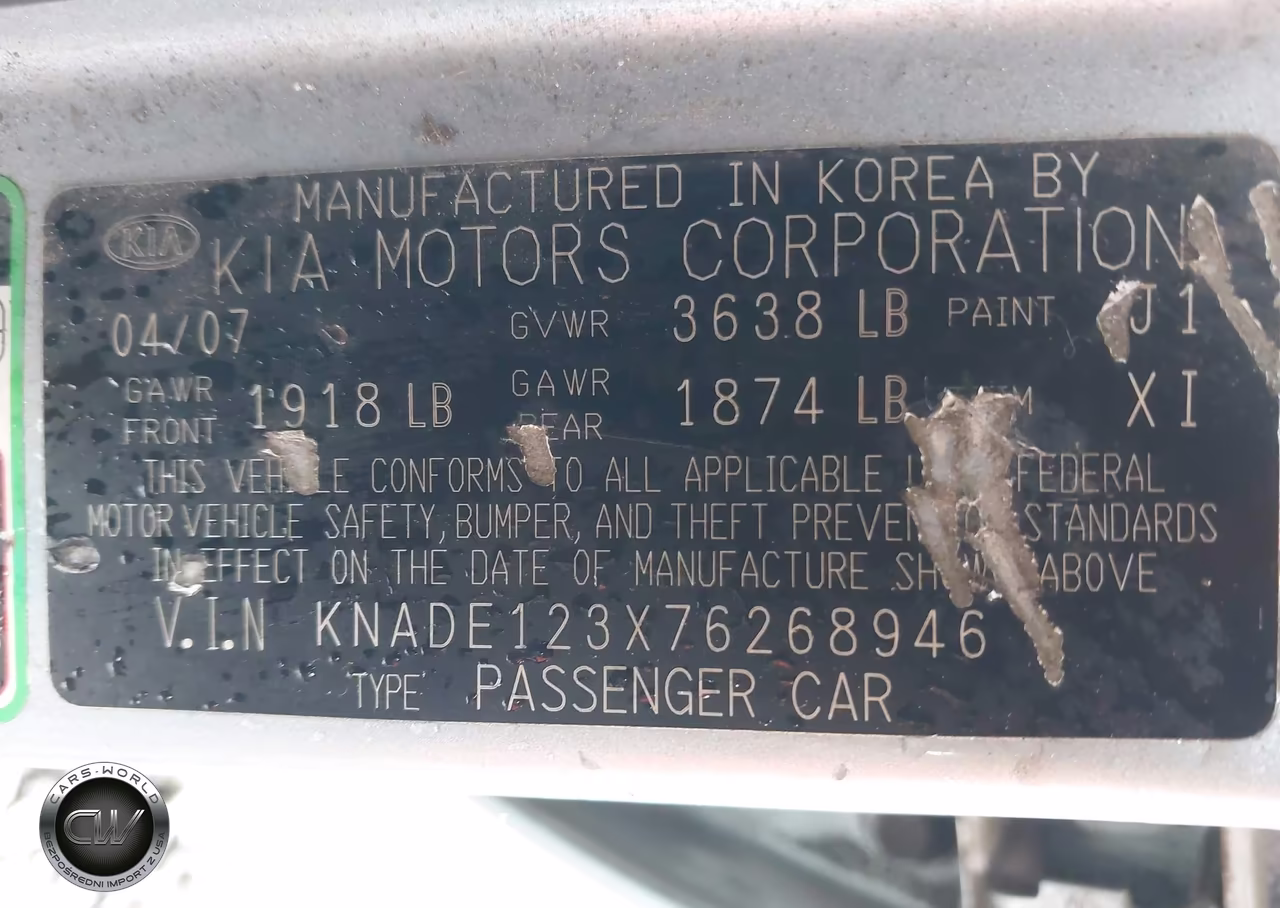 2007 Kia Rio Lx VIN:KNADE123X76268946 - 9