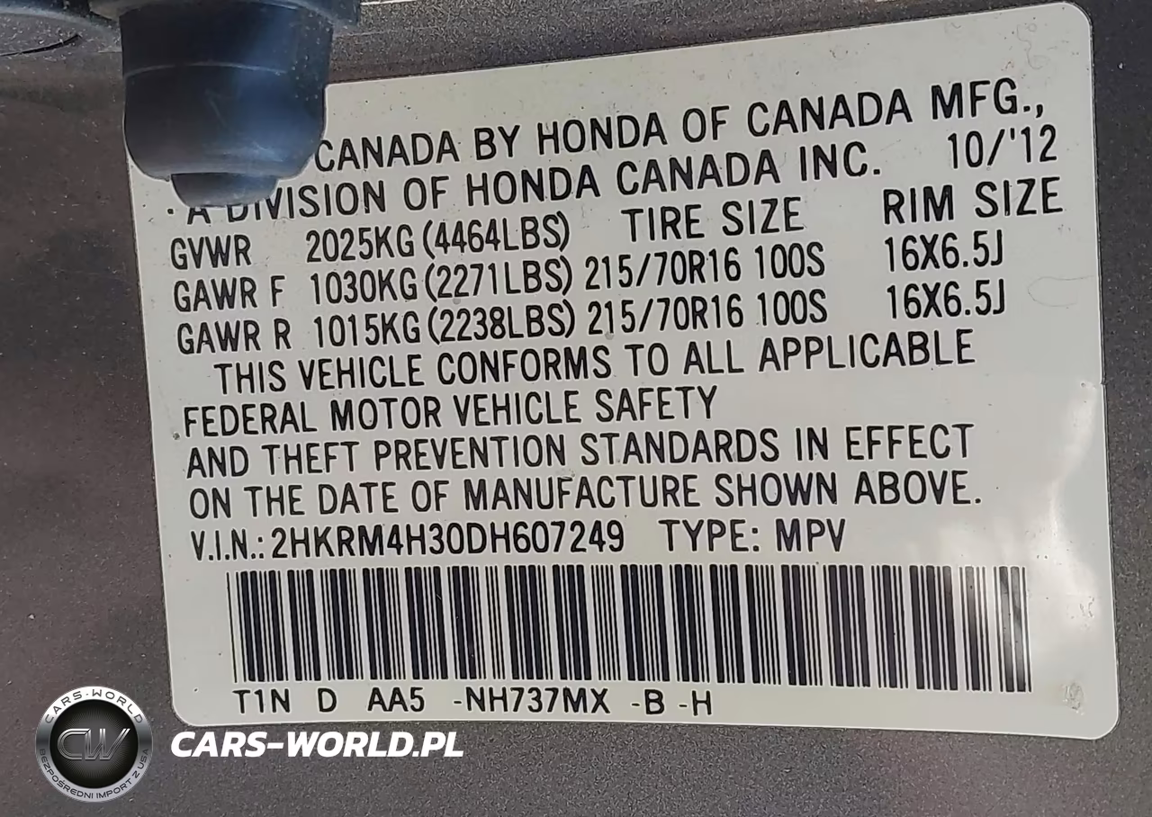 2013 Honda Cr-V Lx VIN:2HKRM4H30DH607249 - 9