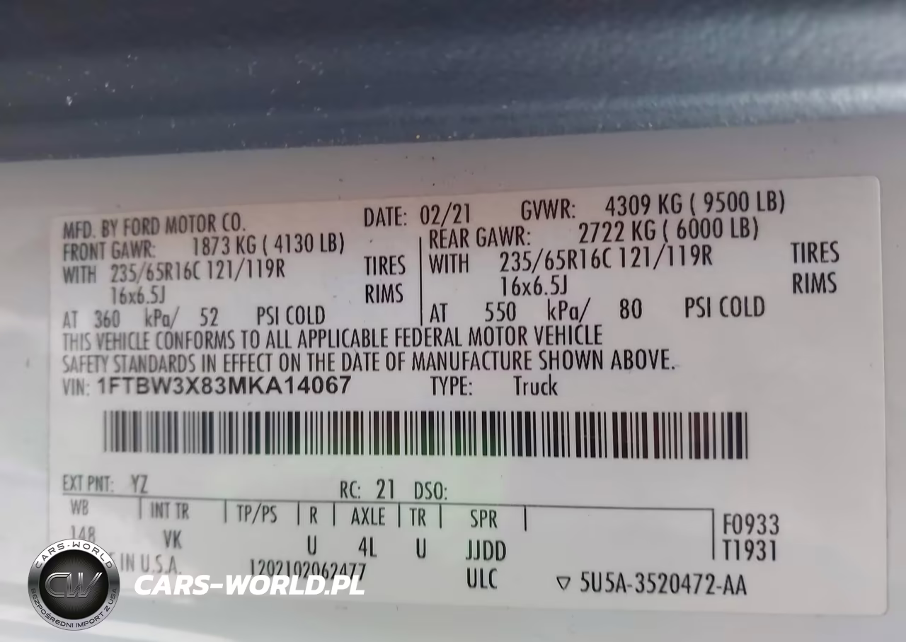 2021 Ford Transit-350 Cargo Van VIN:1FTBW3X83MKA14067 - 9