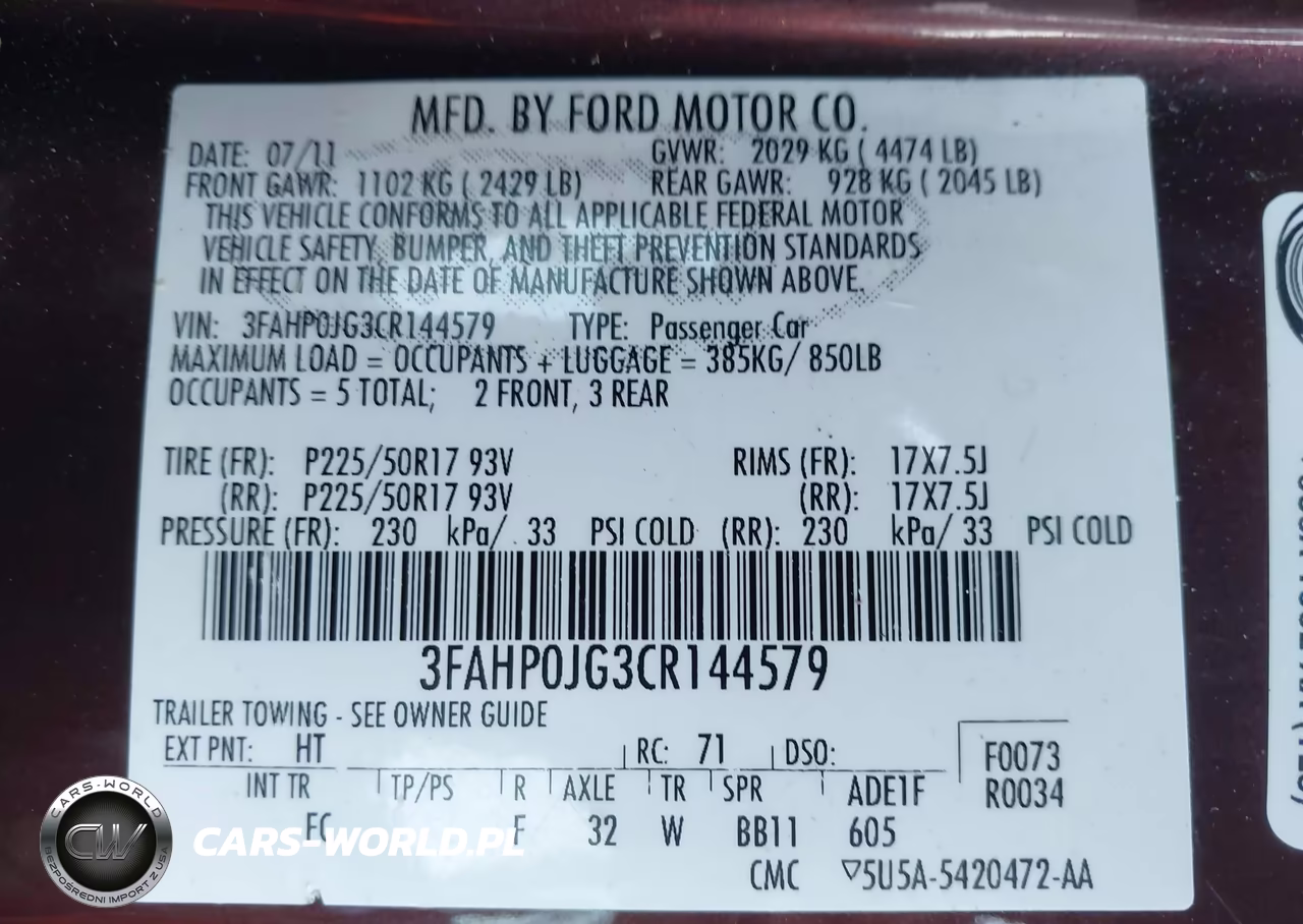 2012 Ford Fusion Sel VIN:3FAHP0JG3CR144579 - 9