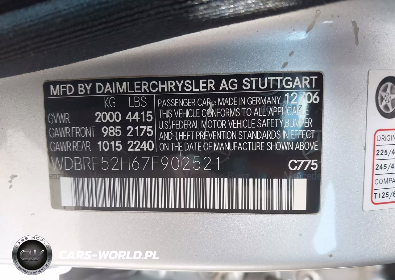 2007 Mercedes-Benz C 230 Sport VIN:WDBRF52H67F902521 - 9