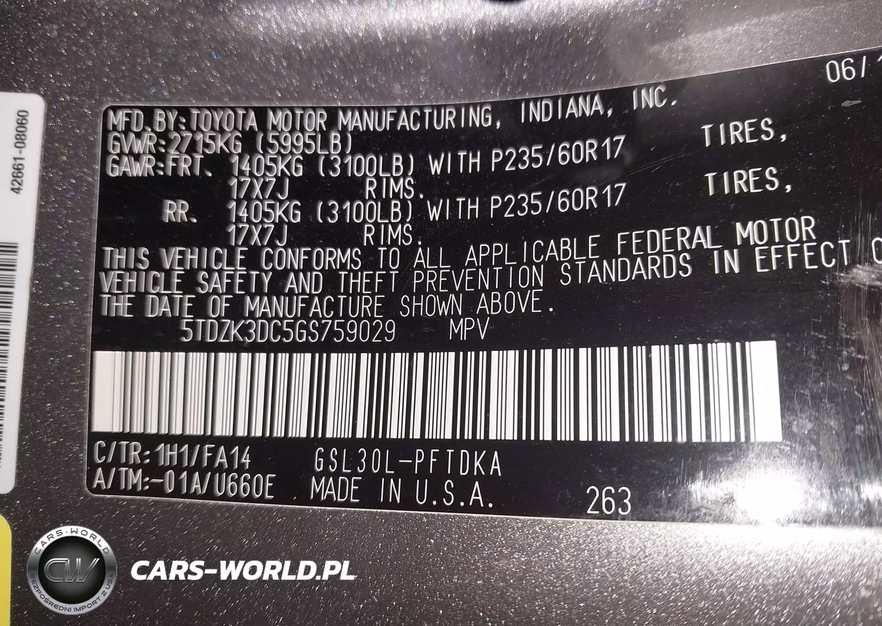2016 Toyota Sienna L 7 Passenger VIN:5TDZK3DC5GS759029 - 9