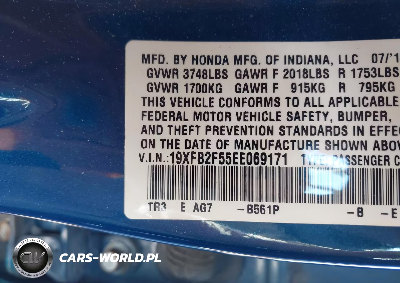 2014 Honda Civic Lx VIN:19XFB2F55EE069171 - 9