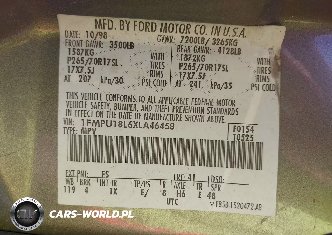 1999 Ford Expedition Eddie Bauer-Xlt VIN:1FMPU18L6XLA46458 - 9
