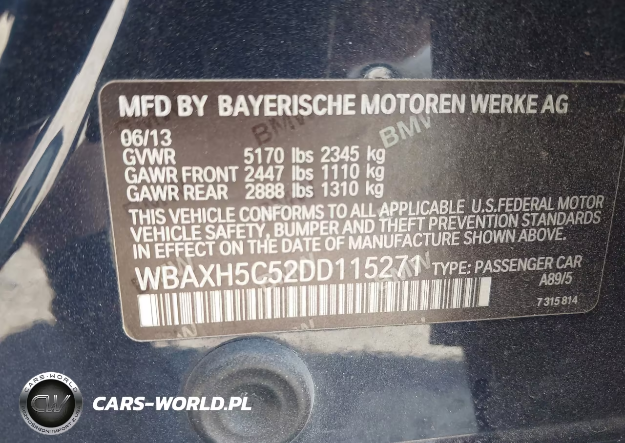 2013 BMW 528I xDrive VIN:WBAXH5C52DD115271 - 9