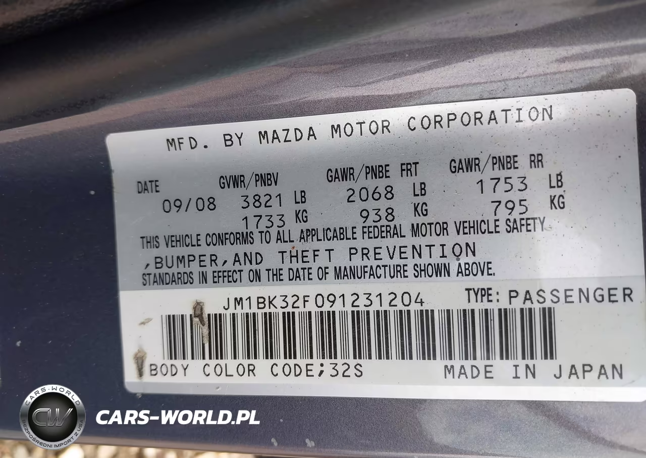 2009 Mazda Mazda3 I VIN:JM1BK32F091231204 - 9
