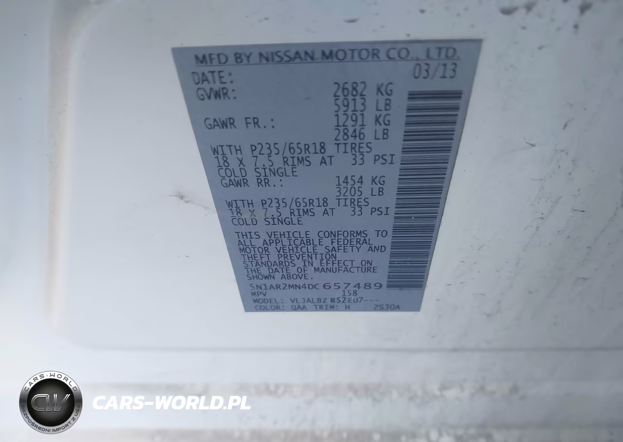 2013 Nissan Pathfinder S VIN:5N1AR2MN4DC657489 - 9