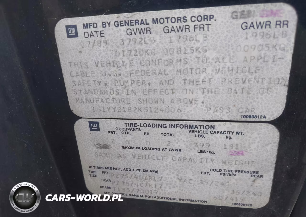 1989 Chevrolet Corvette VIN:1G1YY2182K5124006 - 9
