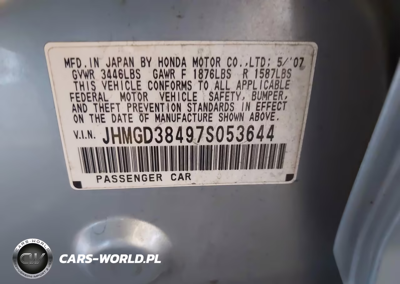 2007 Honda Fit VIN:JHMGD38497S053644 - 9