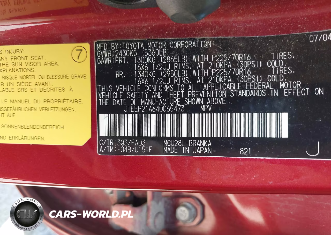 2004 Toyota Highlander V6 VIN:JTEEP21A640065473 - 9